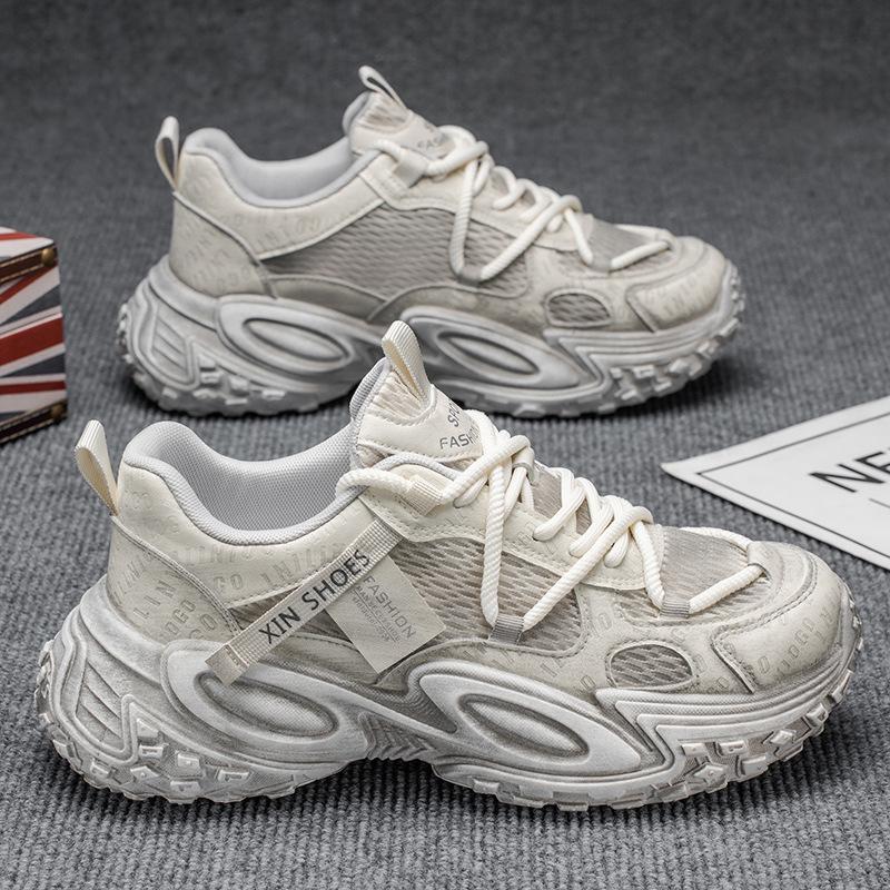 Scarpe sportive casual traspiranti in rete primaverile, suola morbida da corsa, leggere, suola spessa, rialzo, scarpe da papà