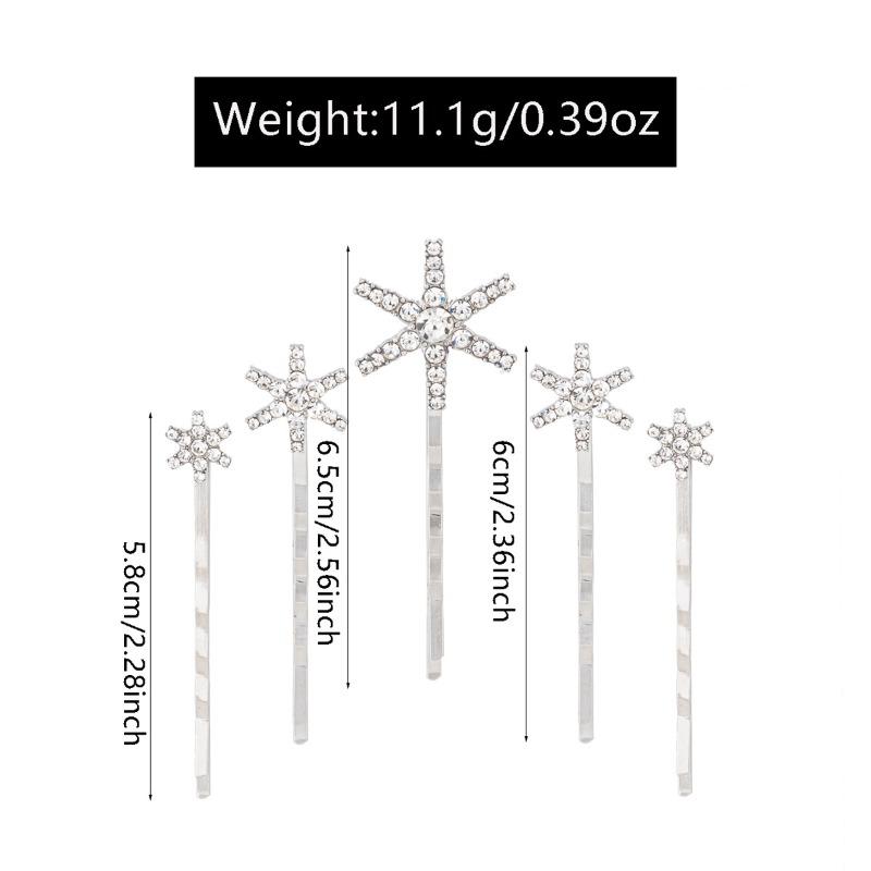 Alloy Snowflake Headgear Rhinestone Jewelry Fashion Autumn and Winter Ladies Diamond Hairpin Set