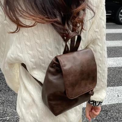 New Spring and Summer Fashion Versatile Backpack for Women Trendy Small Retro Brown Women's Backpack
