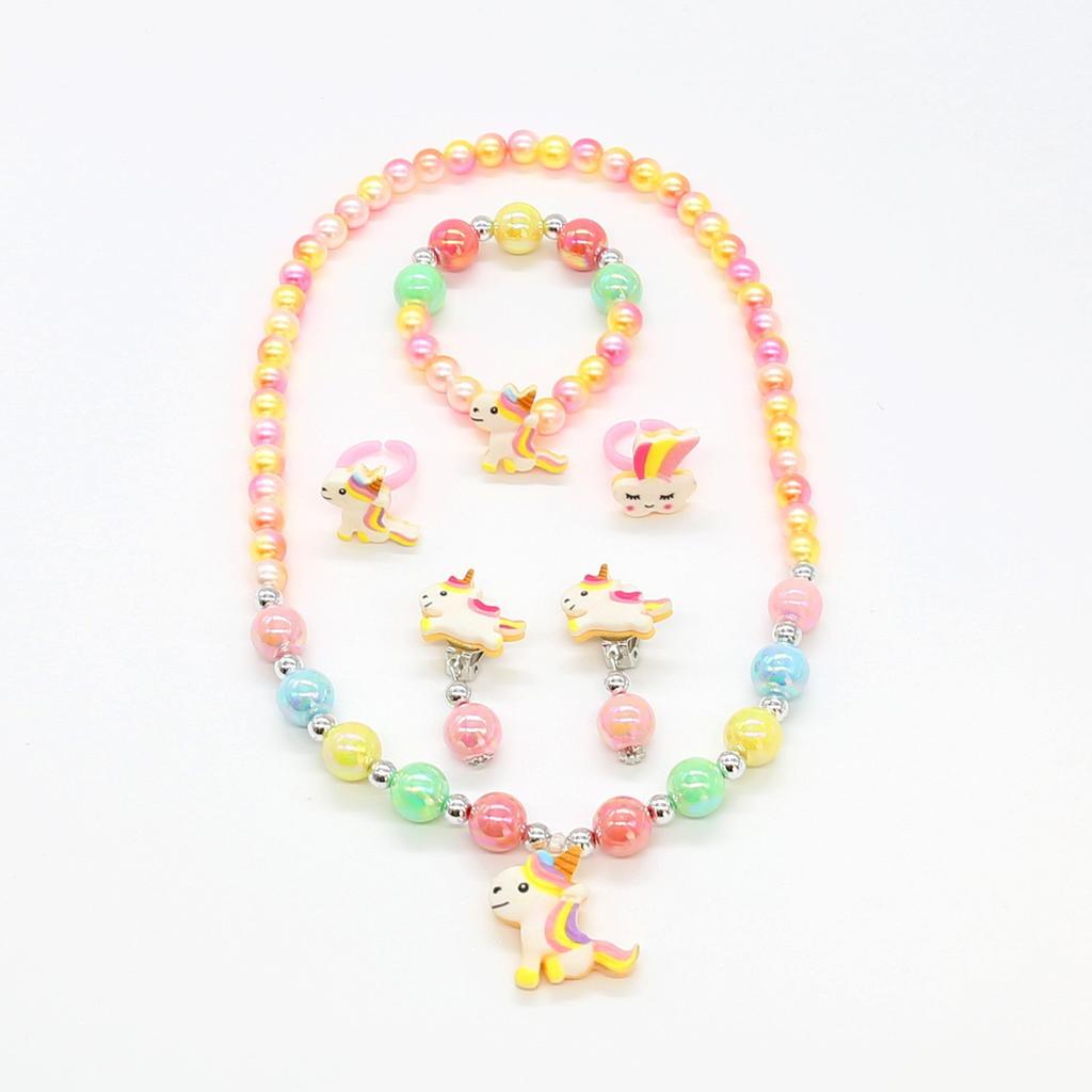 Unicorn princess accessories set, linking crown necklaces, headbands, girls' princess dress accessories, cross-border foreign trade