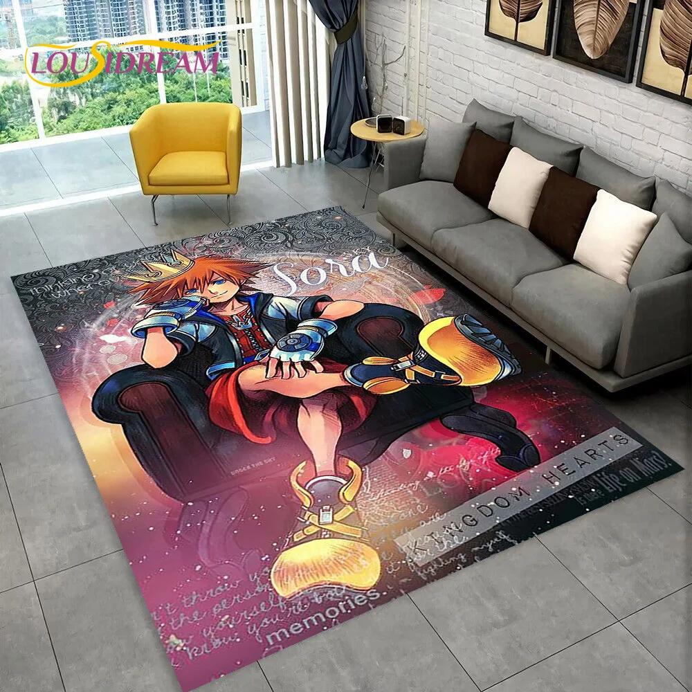 HD Cartoon Kingdom Hearts Games 3D Carpet Rug for Bedroom Living Room Home Sofa Decoration,Children Large Decor Floor Mat Gift
