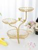 1PC Removable Household Wrought Iron Fruit Basket Fashion Creative Fruit Drain Desktop Storage Basket