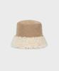 FALLETT Reversible Shearling Bucket Hat Beige