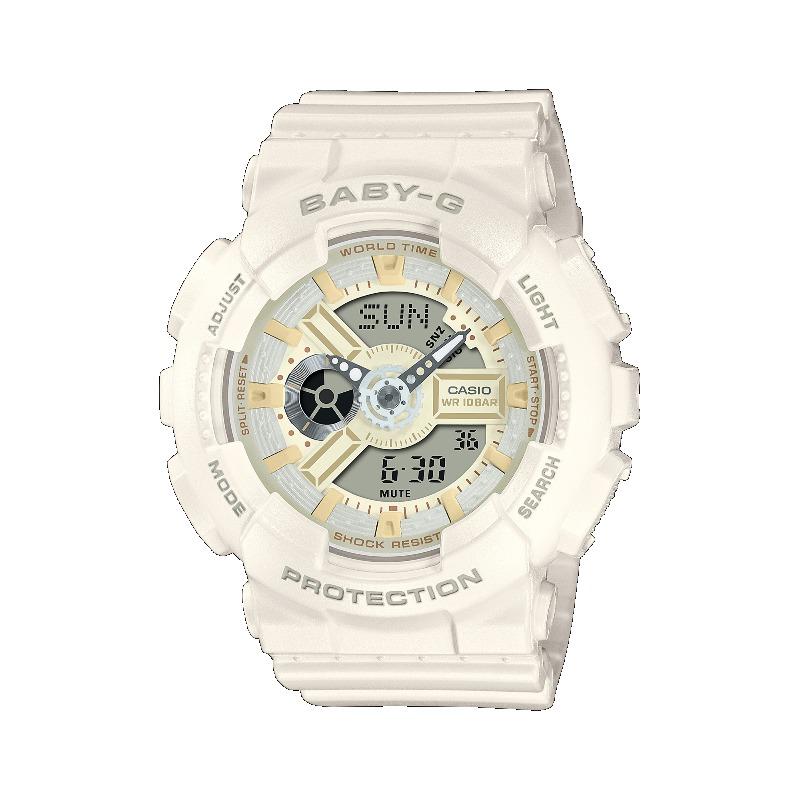 

Casio Baby-G Women s Resin 100M Water Resistant Analog Shock Resistant Quartz Watch BA-110XSW-7A белый