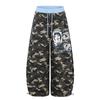 American retro camouflage printed wide-leg pants women's loose mopping scimitar pants street hipster casual pants spring and autumn