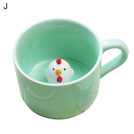 Hrnek na vodu s 3D efektem Nádherná keramická kreativní dekorace Animal Decor Milk Cup Home