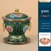 GOWKE Cloisonné Enamel Copper Alcohol Hot Pot