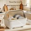 Bowl And Chopstick Storage Box, Draining Bowl Rack, Dish Organizer Shelf, Kitchen Cabinet with Lid, Bowl And Plate Storage Container
