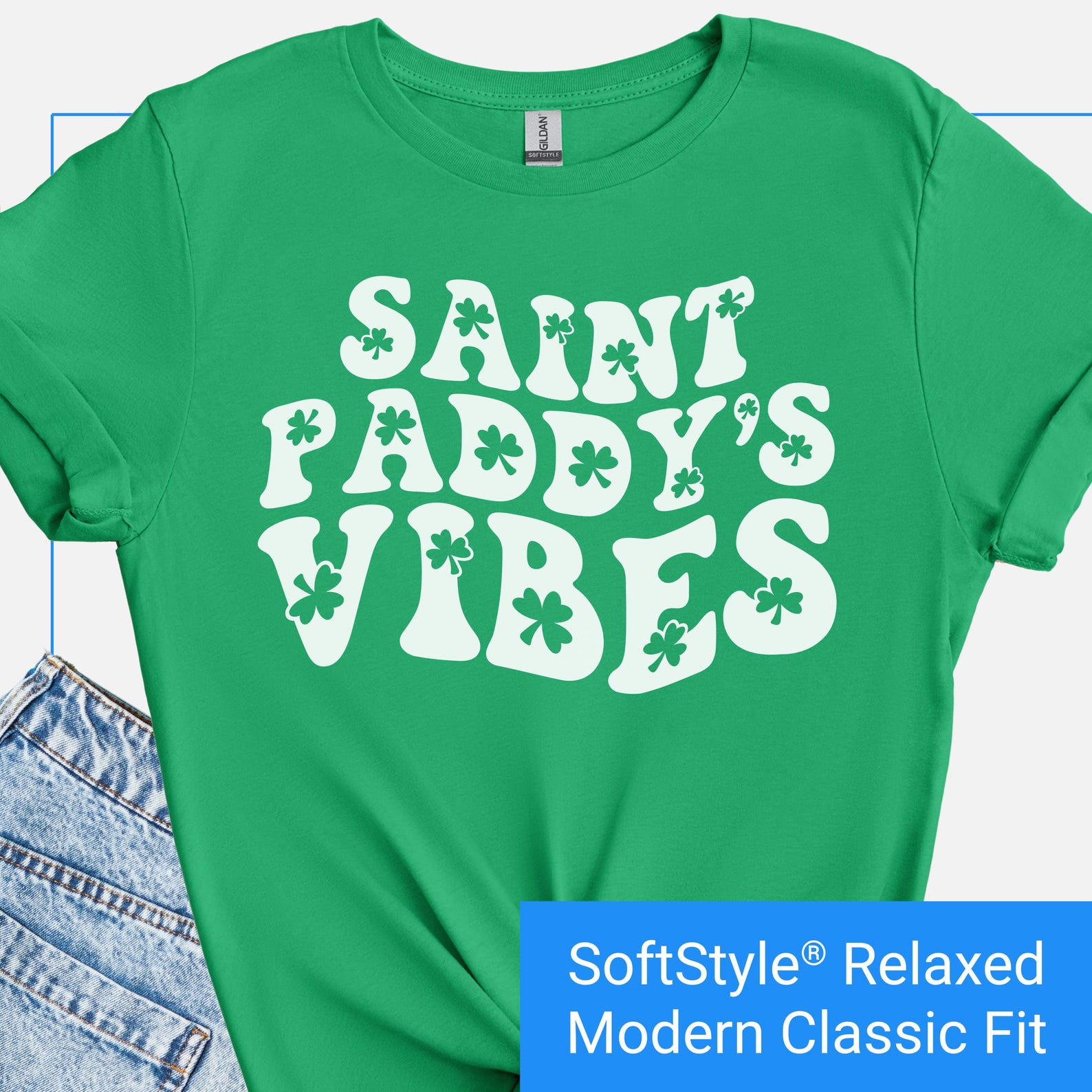 Saint Paddy s Vibes Shirt, St. Patrick s Day Shirt, Shamrock Graphic Tee, Fun Saint Patrick Day Gift, St Patty Groovy Wavy Text Clovers 2XL