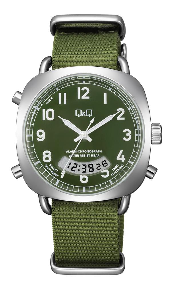 Citizen 5 ATM Water Green Q&Q Watch, Resistant, Analog-Digi, A38A-003PK,