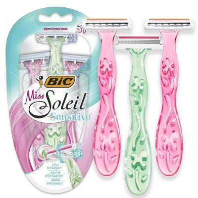 BIC Miss Soleil Sensitive 3-Blade Women's Razor 3 Pieces, 3 Pieces, 1 Piece ,Korean Razor Blade