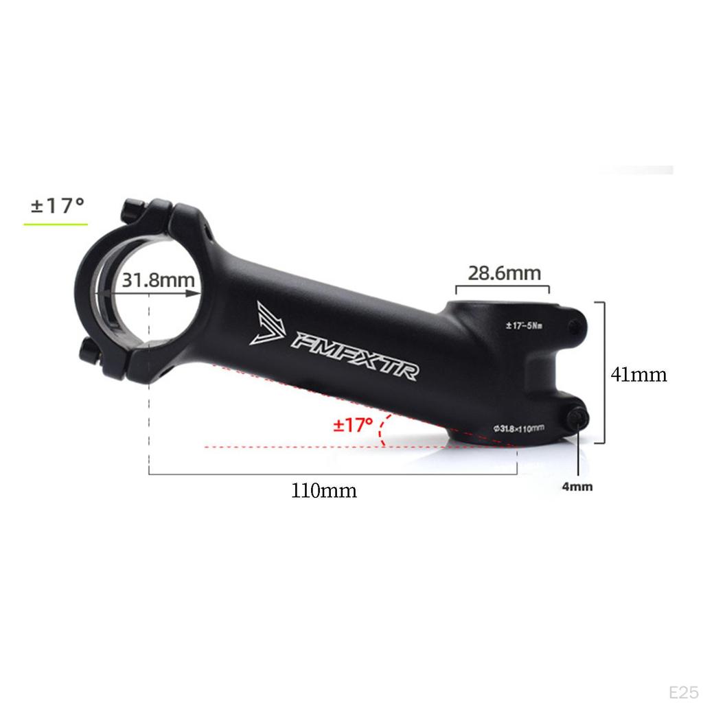 Bike Short Stem Bicycle Adjustable 28.6mm Riser 31.8mm Handlebar for Cycling,