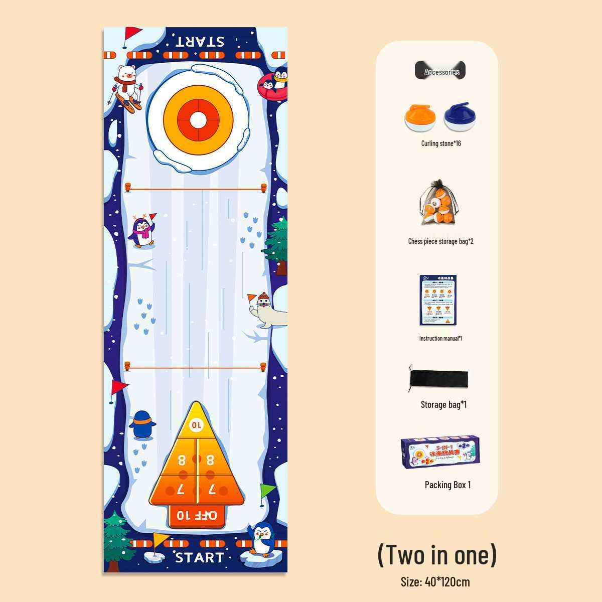 Портативная мини-настольная игра  Кёрлинг и Хоккей  для семей и детей