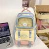 Schoolbag1011 autumn new high-value color matching design transparent pain bag cute cartoon student large-capacity backpack
