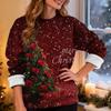 Women's Casual Fashion Round Neck Plus Velvet Thickened Christmas Print Sweatshirt