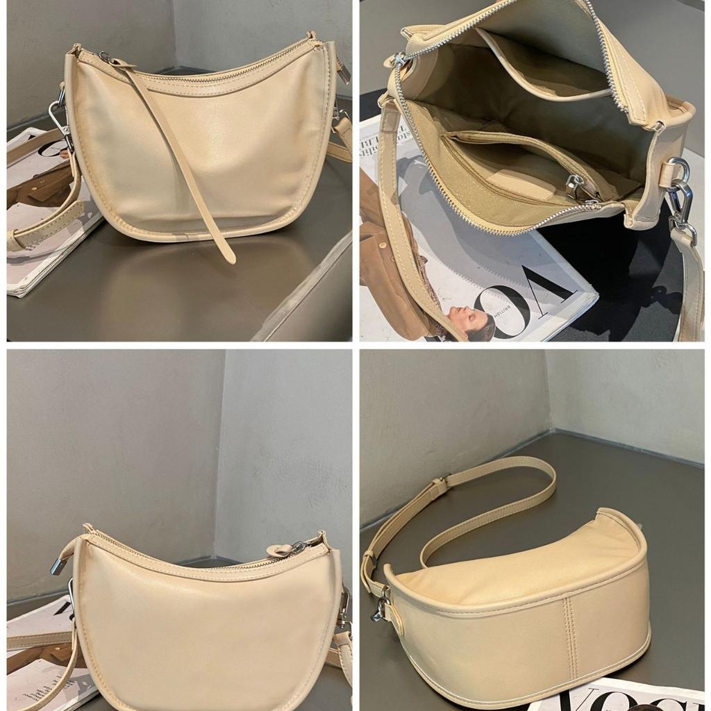 Rindsleder Damen, Einseitige Umhängetasche, Schlichte Mode-Tasche, Mädchen Muscheltasche, Tasche mit großem Fassungsvermögen