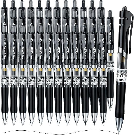 M&G Gel Pens, 0.7mm Black Gel Pens Medium Point, 36 PCS Retractable Gel Ink Rollerball Pens, Gel Ink Pens with Premium Ink & Comfort Grip for Smooth
