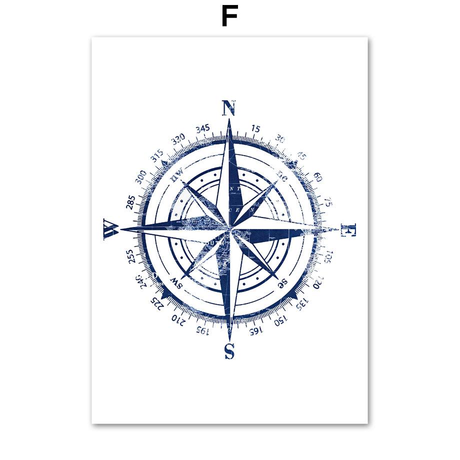 World Map Hot Air Balloon Sailboat Compass Retro Wall Art Nordic Posters Painting Cartoon Pictures Kids Room Decor Canvas Prints