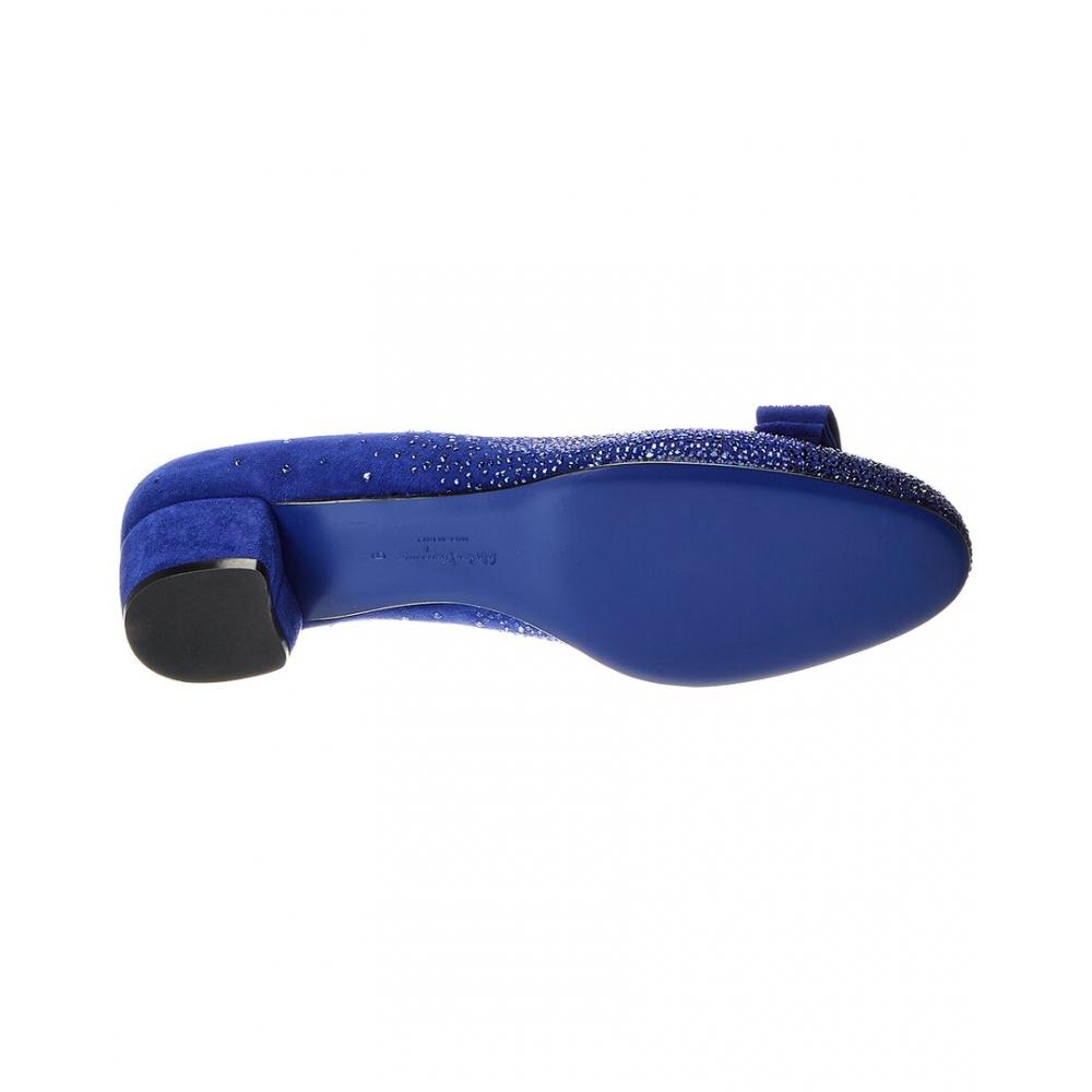 Salvatore Ferragamo Vara Suede Pump Blue