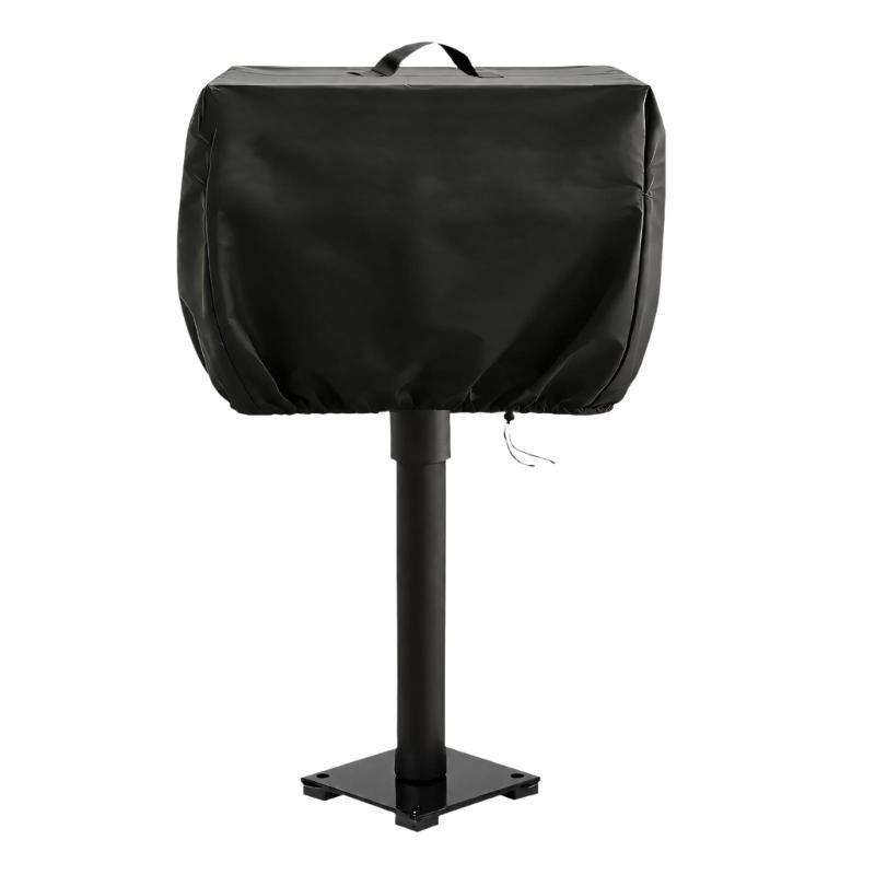 Barbecue Cooker Cover with Drawstring, Fastening Bands, and Top Carry Handle for Convenient Coverage and Handling Between Cooking