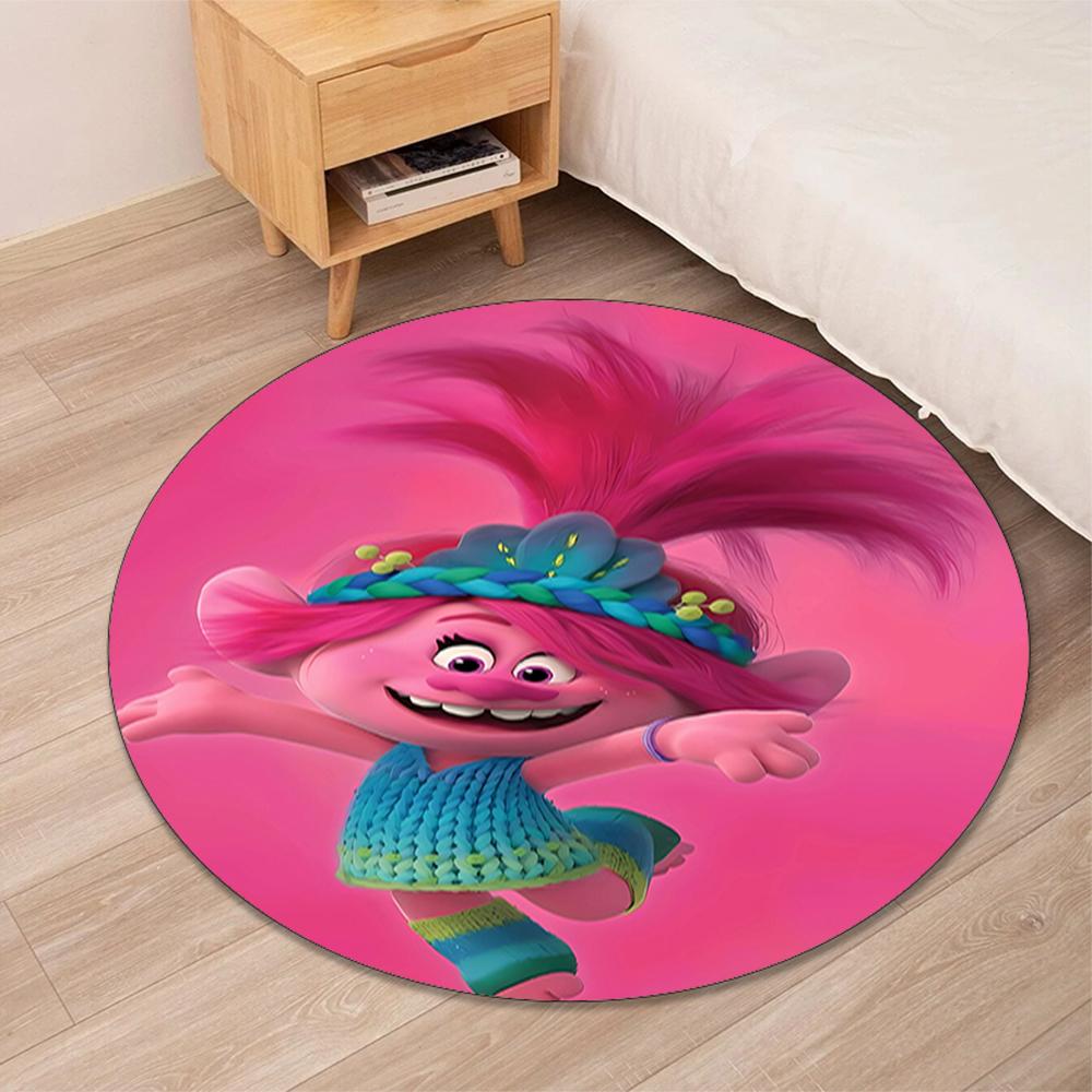 Trolls Printed Round Rug Carpet Chair Rug Area Rug Entryway Doormats,for Office Chair Living Room Bedroom Kitchen Room.