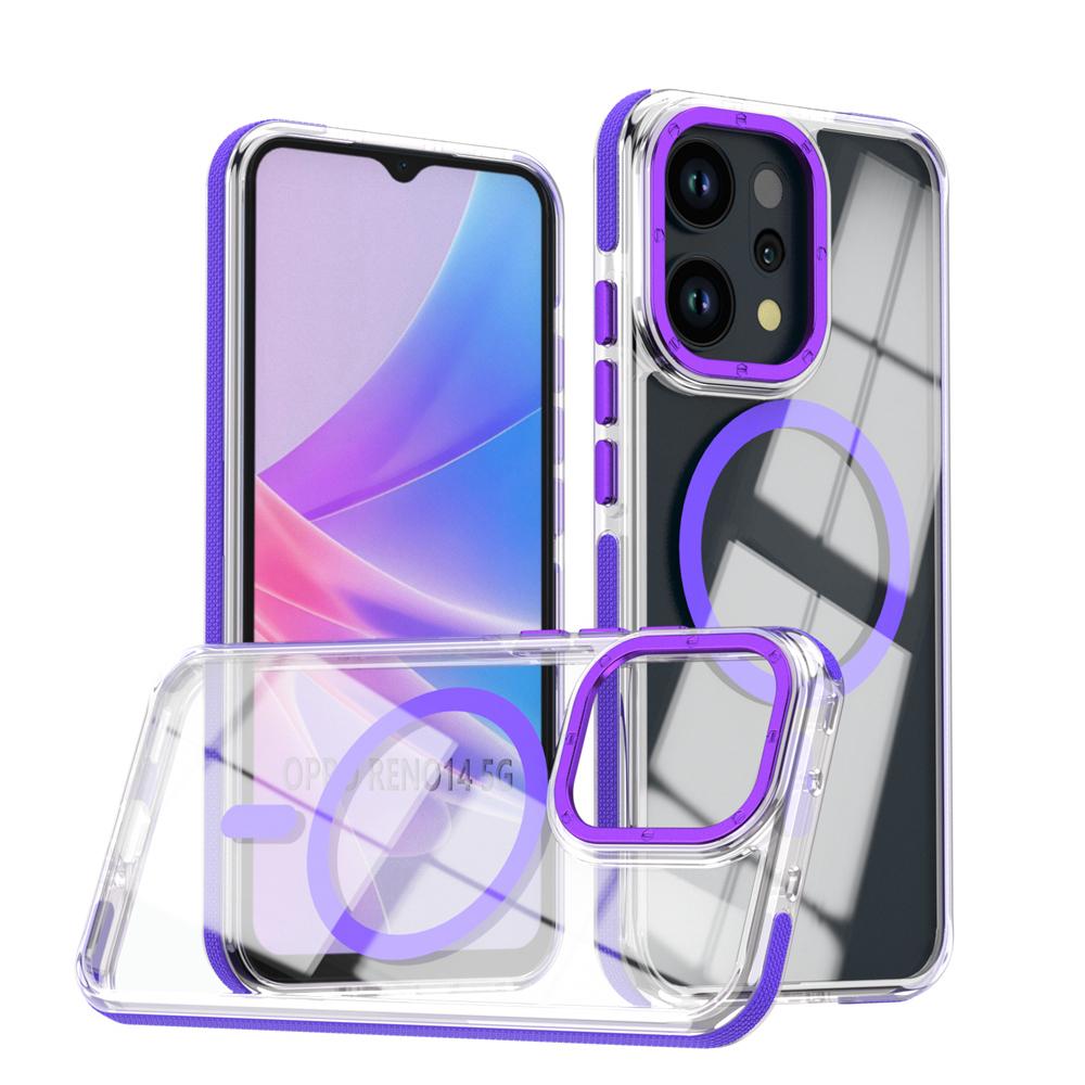 KEYSION HD Transparent Magnetic Case for MagSafe for OPPO Reno14 Pro 5G Clear Shockproof Phone Cover for OPPO Reno13 5G
