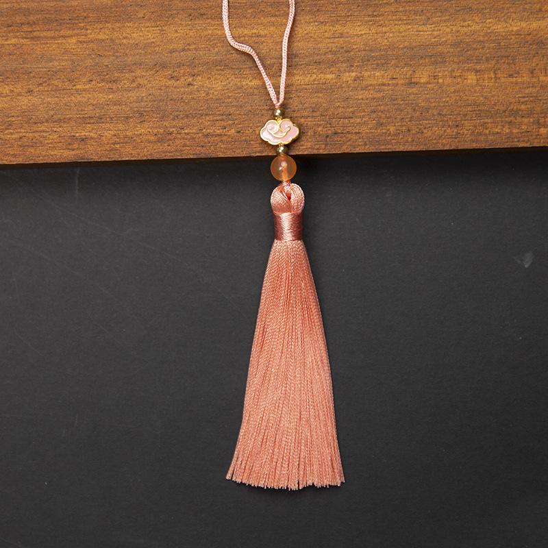 10cm Polyester Silk Tassels Auspicious Clouds Cap Fringe for DIY Crafts Bag Clothing Accessories Curtains Home Decoration 5PCS