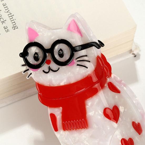 Hair Clip Cartoon Cat Shape Acetic Acid Back Head Hair Claw Anti-slip Teeth Lightweight