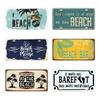 Summer Beach Retro Tin Sign Licenses Plate Plaque Metal Vintage Poster for Pub Bar Surf