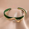 1PC Bracciale in Acciaio Inossidabile Acciaio al Titanio con Zirconi Incastonati Placcato Oro, Stile Classico e Semplice, Adatto per l'Indosso Quotidiano da Donna