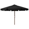 vidaXL Parasol with Wooden Pole 330 Cm Black