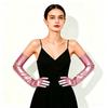 Sexy Lackleder Damen Eng Lange Handschuhe Punk Rock Hiphop Jazz Disco Pole Dance Metallische Fäustlinge Halloween Cosplay