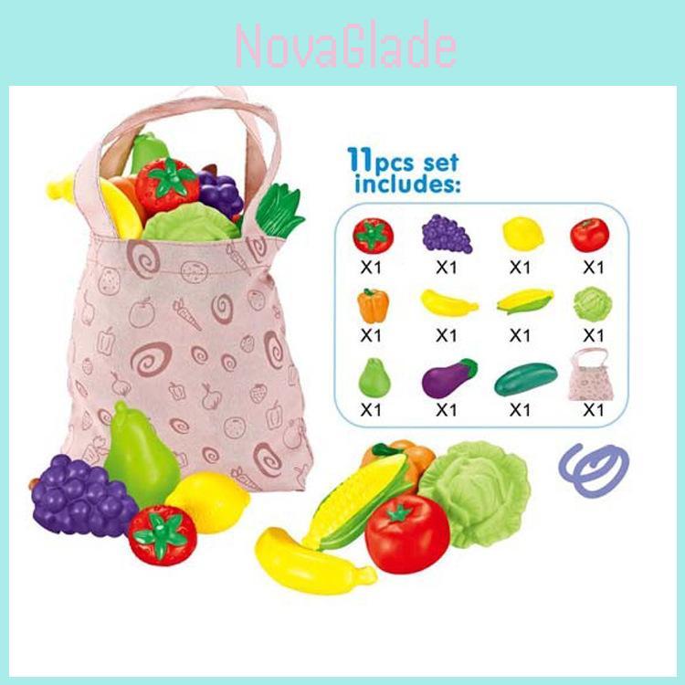 Realistic Pretend Play Fruits And Vegetables Color Recognition Soft Rubber Kitchen Toy