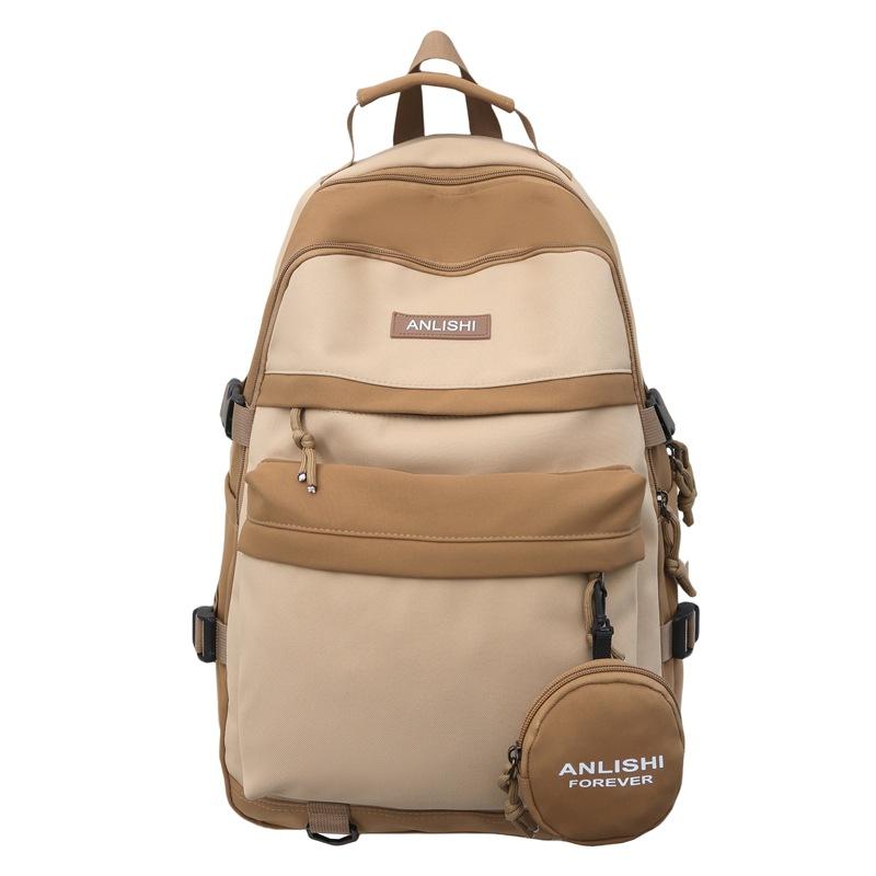 Schoolbag Backpack Men's and Women's Large Capacity Simple Student School Bag Lightweight Travel Bag Commuter Computer Backpack School Bag