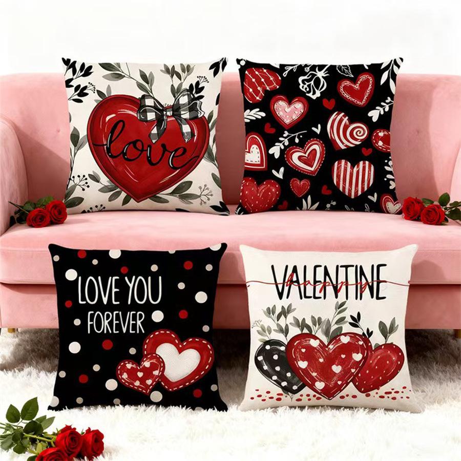 2026 Valentine's Day Custom Pillow Cover for Living Room Sofa Decor