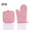 Heat Resistant 2Pcs/Set Baking Mitten Anti Scalding Cotton Flax Hand Protective Potholder Oven Gloves