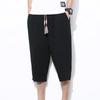 Men's Casual Color Cotton Linen Lightweight Comfortable Casual Shorts Cropped Pants