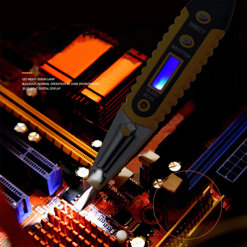 Electrical Tester Pen LED Display Quick Response Inductive Voltage Tester with Light for Industry
