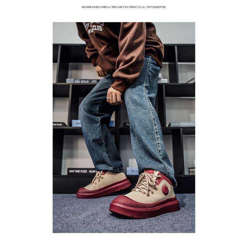 Mens Large Size Soft Sole Heightened Winter Warm Fur Snow Boots Padded Lined Ankle Boots Anti-slip Hiking Casual Sports Workwear Martin Boots