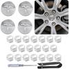 Wheel Cap Kit For Tesla Model Y/Model 3, For 19“ Wheels Only, 4 Hub Center Caps + 20 Lug Nut Covers + Puller And Screwdriver For Untalling, Silver