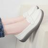Women Black Moccasins Driving Shoes Flats Casual Nurse Shoes Loafers Simple Soft White Office Shoes Large Size