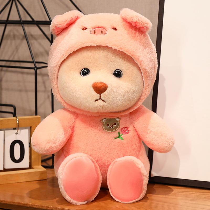 

Cosplay Pink Pig Dinosaur Bear Plush Toy Stuffed Cartoon Animsl Dressing Bunny Rabbit Brown Bear Plushie Birth Date 25cm