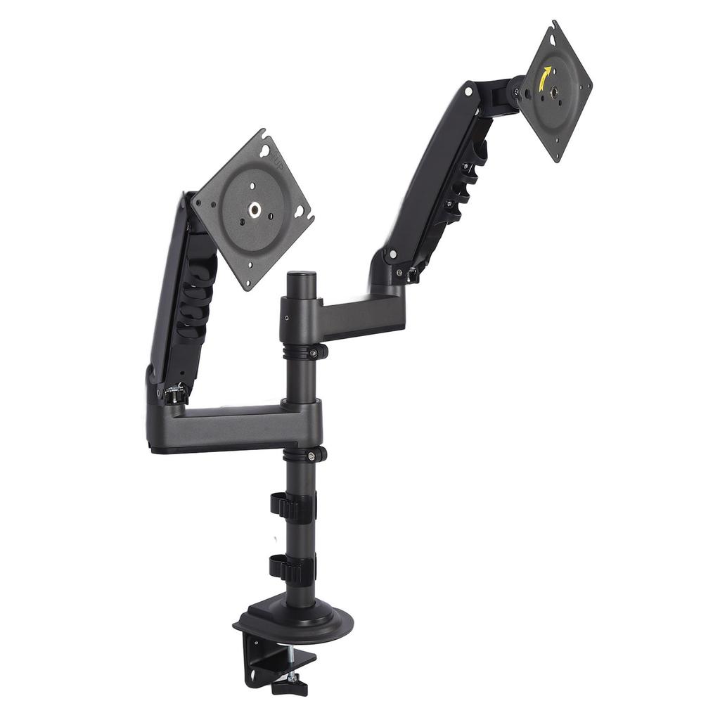 Dual Display Stand for 17 To 27 Inch Double Screen Aluminum Steel Adjustable Double Computer Display