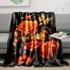 Elegant Floral Butterfly Blanket - Soft Cozy Throw with Orange Roses and Monarch Design, Perfect for Home Decor, Unique Gift