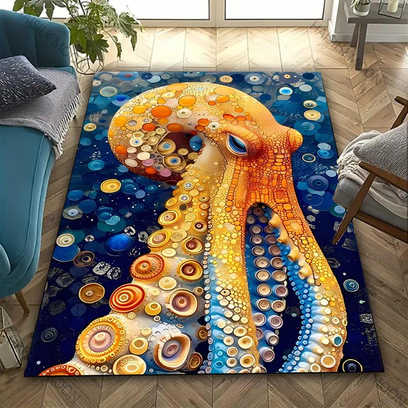 Colored Octopus Printed Carpet Living Room Bedroom Sofa Mat Office Large Area Decorative Rug Modern Decorative Rug Fast Delivery