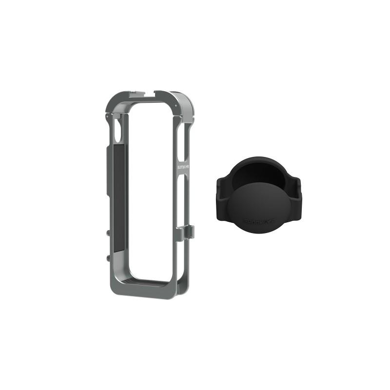 Aluminum Magnetic Cage Frame With Cold Shoe Silicone Lens Cap Insta360 X5 X4 Air Action Camera Accessory