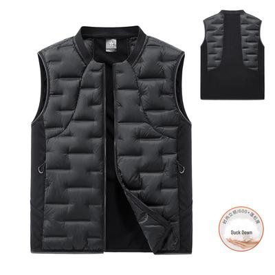 Men's Double Zipper Down Vest, Warm and Versatile, New Autumn/Winter Style.