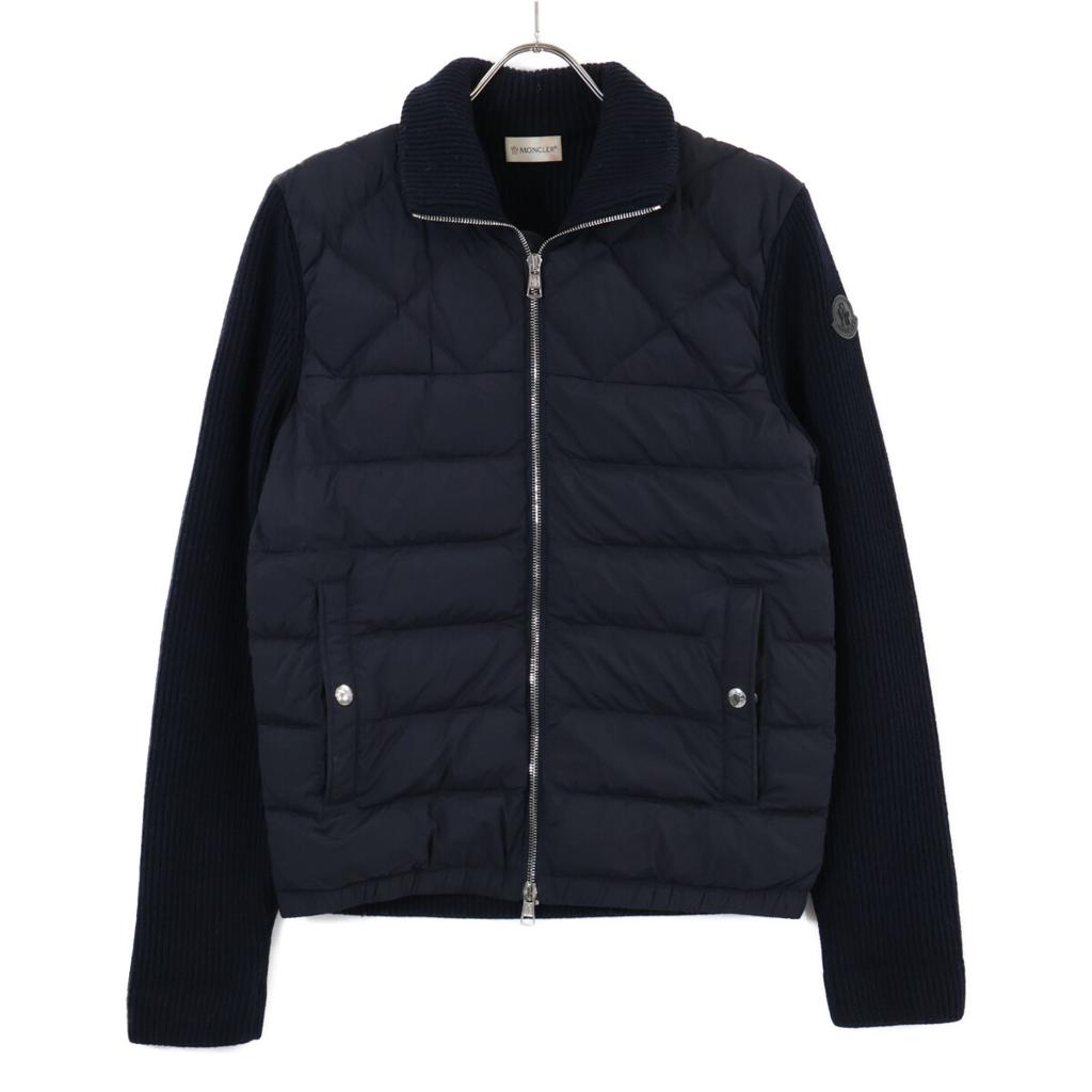 MONCLER F20919B51200 CARDIGAN TRICOT Knit switch down Jacket S NavyUsed