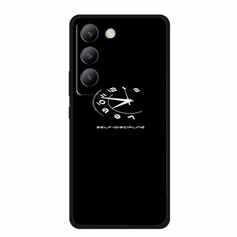 Capa de Celular Macia TPU Preta Vivo V40 SE - Design de Linha Simples