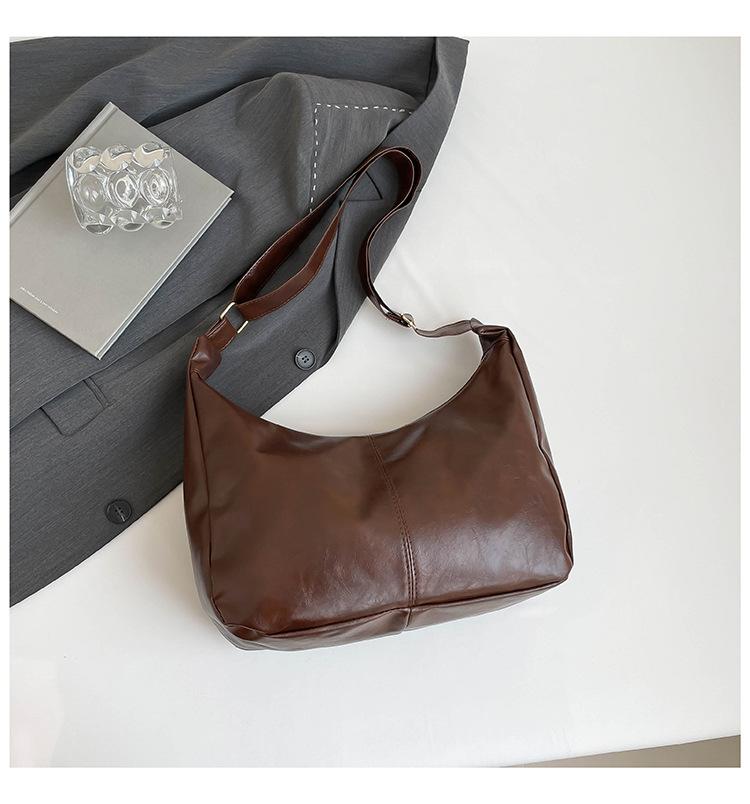 

Модная повседневная сумка из кожи с масляной восковой пропиткой, женская 2025 новая, высококлассная сумка-мессенджер для поездок на работу, простая сумка-тоут большой вместимости